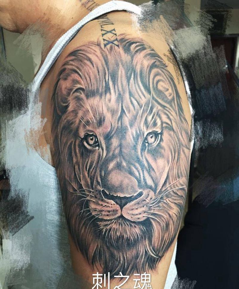 狮子纹身图片_
