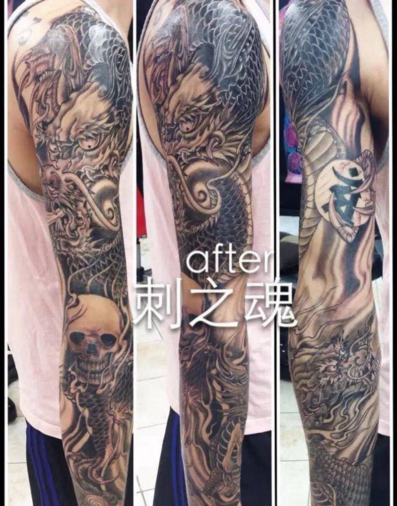 龙纹身图片_动物原创成品传统纹身图案