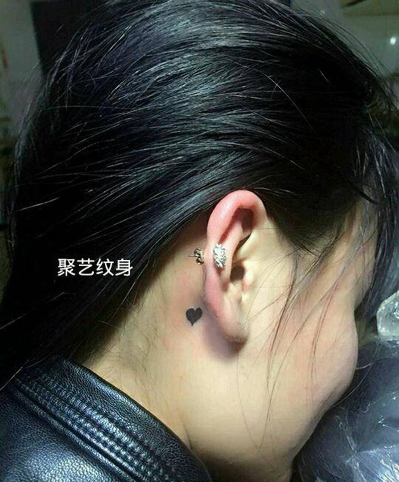 小清新桃心纹身图片_