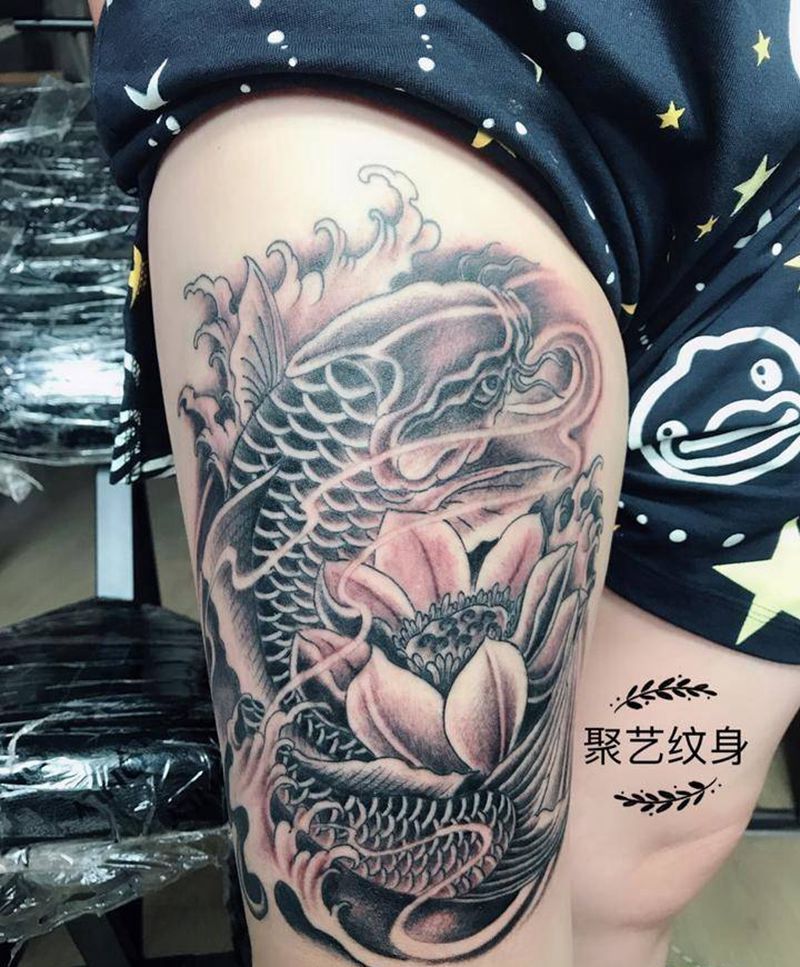 富贵鱼纹身图片_