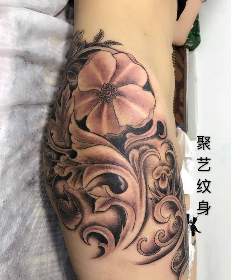 欧美花藤纹身图片_