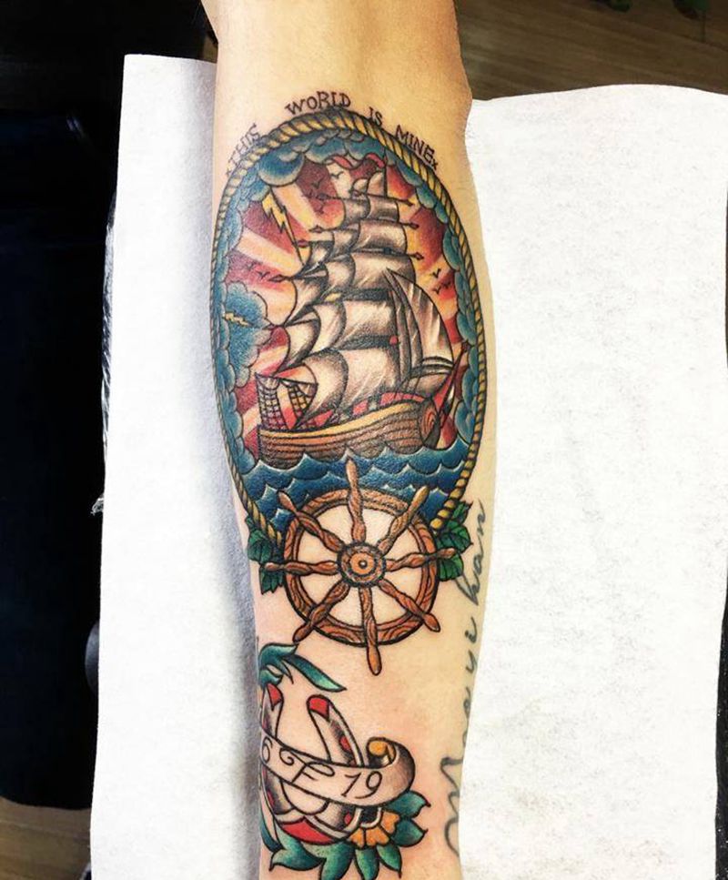 old school纹身图片_欧美原创成品手臂纹身图案