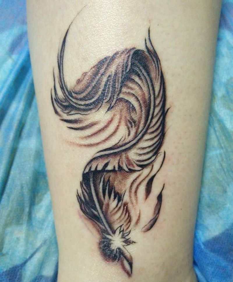 羽毛小作纹身图片_