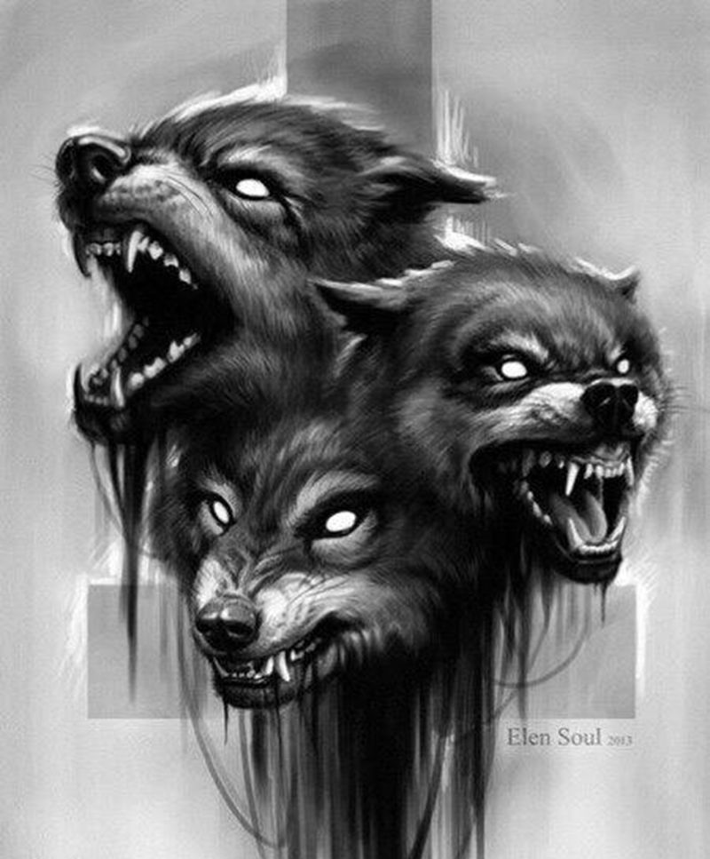 来一组狼的纹身图片_