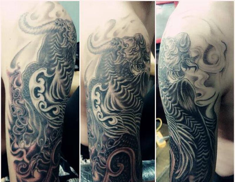 貔貅纹身图片_手臂传统动物宗教成品纹身图案