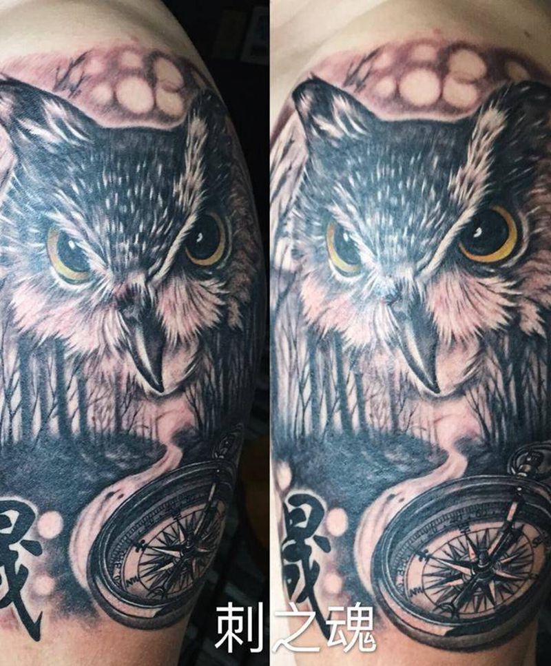 猫头鹰纹身图片_