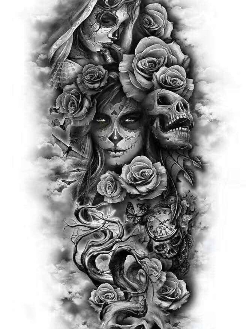 可以是花臂纹身图片_