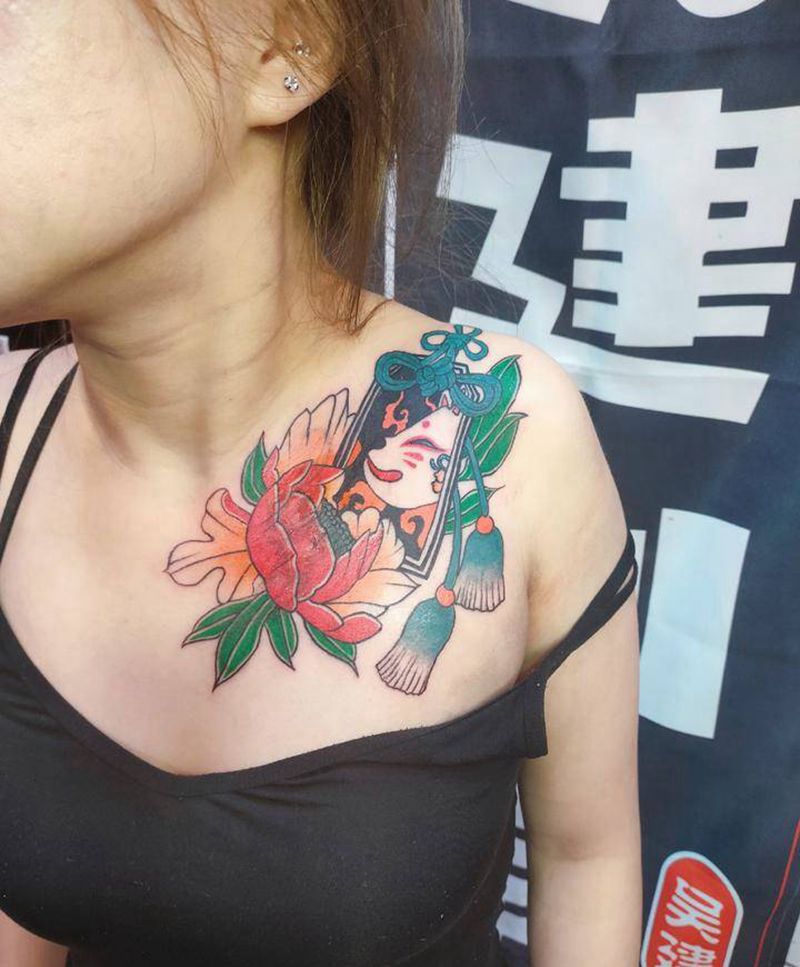 遮盖作品纹身图片_颈部纹身图案