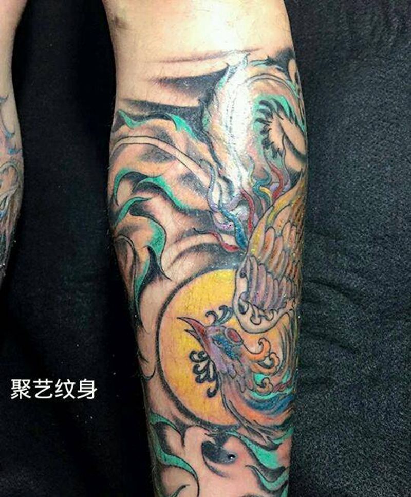 丹凤朝阳纹身图片_