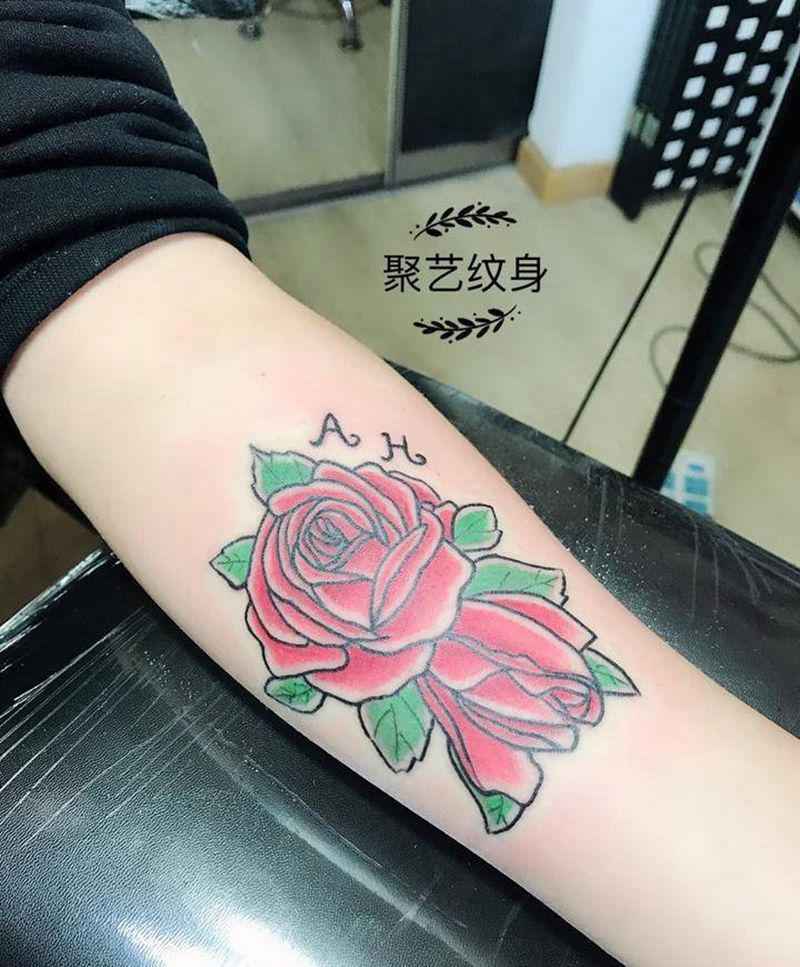 彩色花纹身图片_