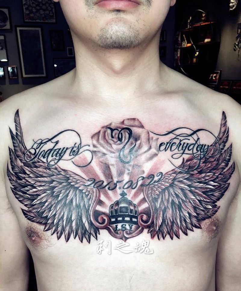 翅膀纹身图片_