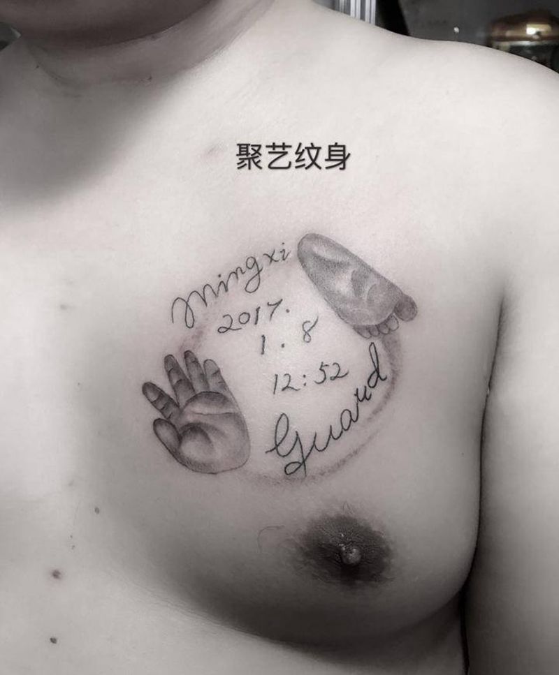 手印脚印纹身图片_