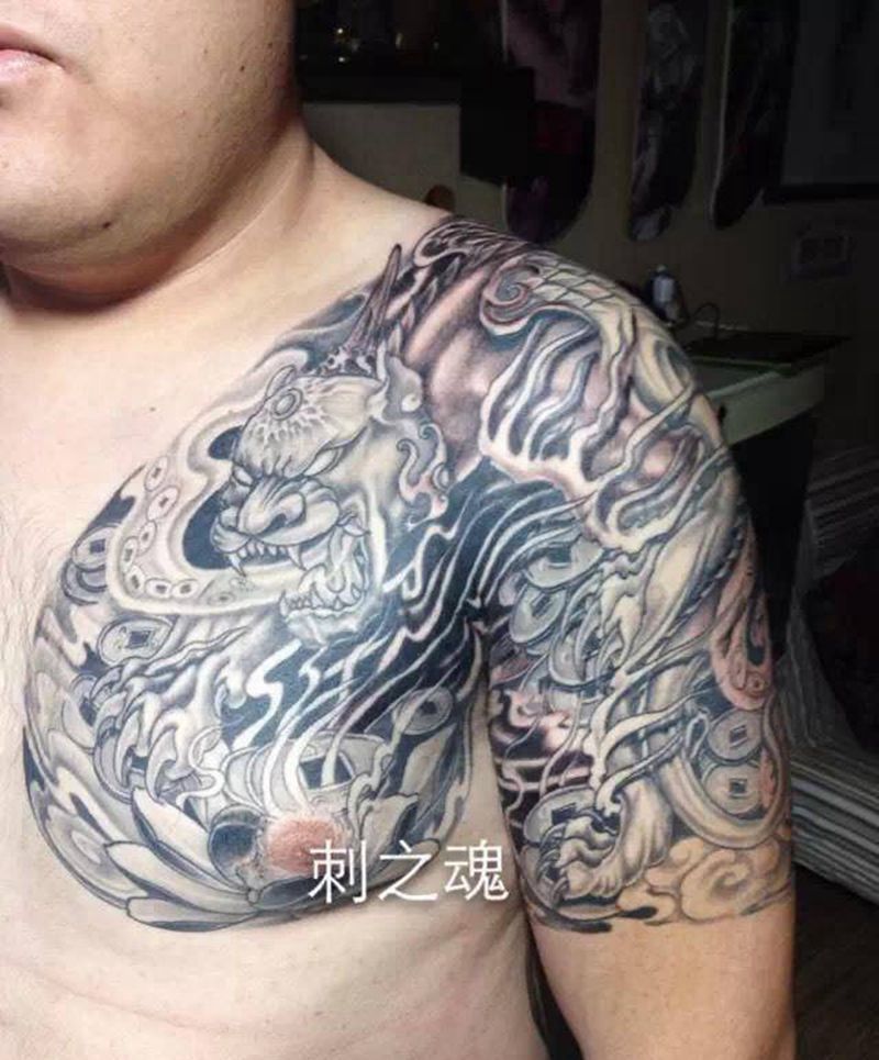 貔貅纹身图片_动物传统原创纹身图案