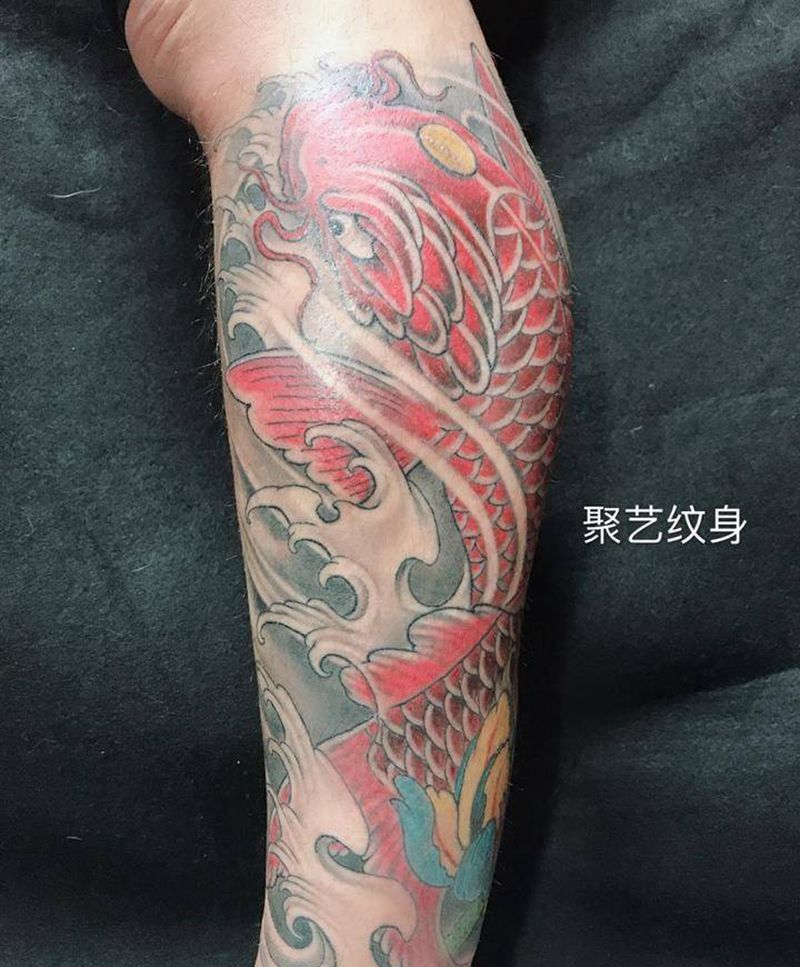 招财鲤鱼纹身图片_