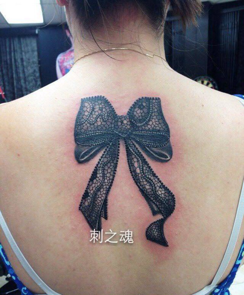 蝴蝶结纹身图片_欧美原创纹身图案