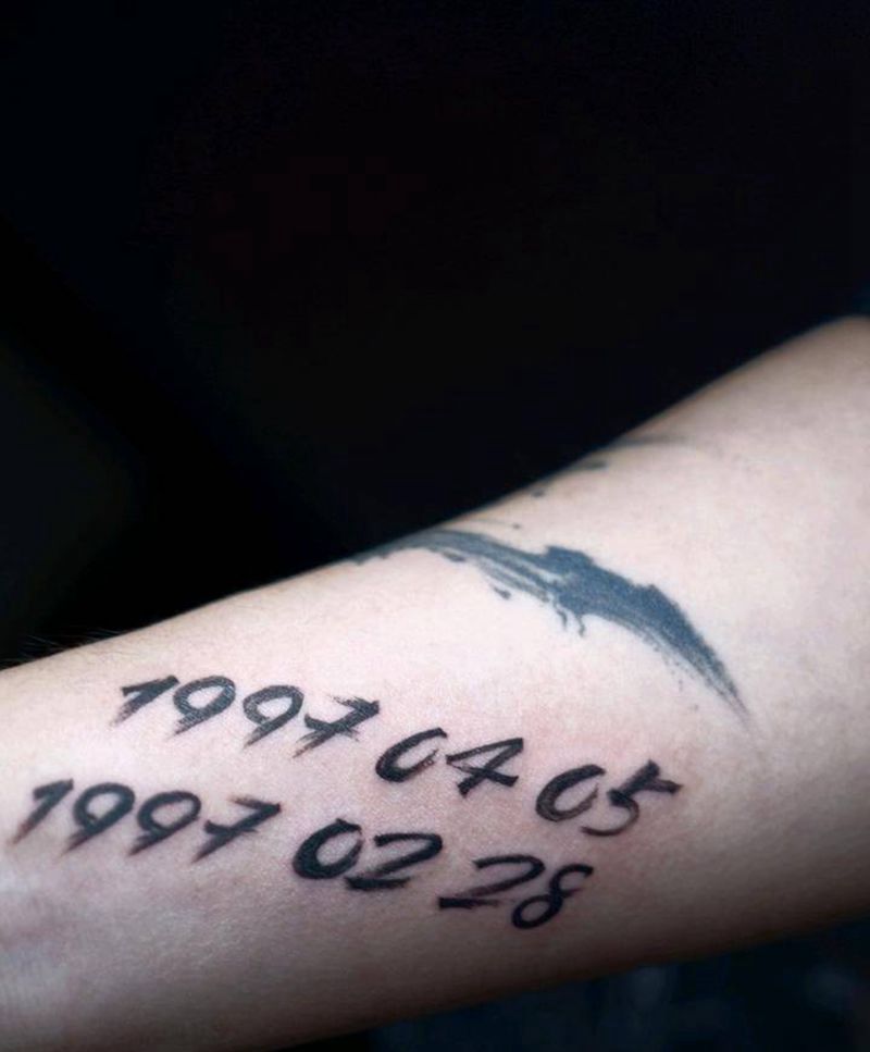 生日数字纹身图片_手臂纹身图案