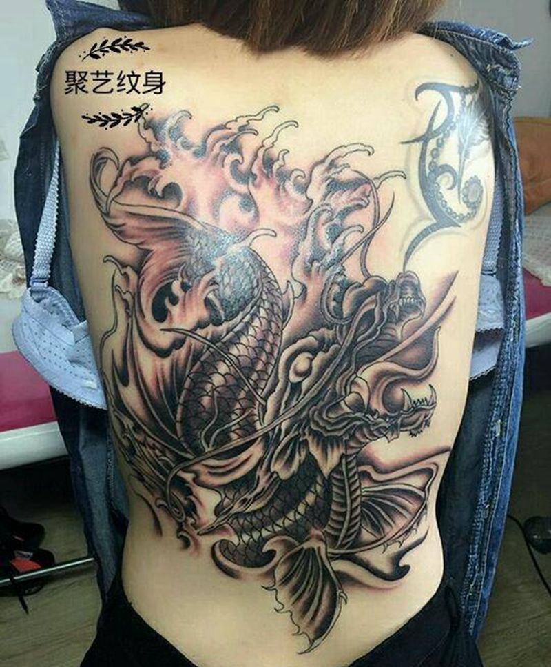 鳌鱼纹身图片_成品纹身图案