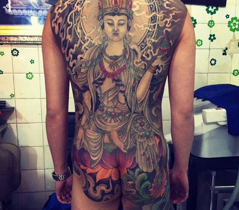 大势至菩萨纹身图片_