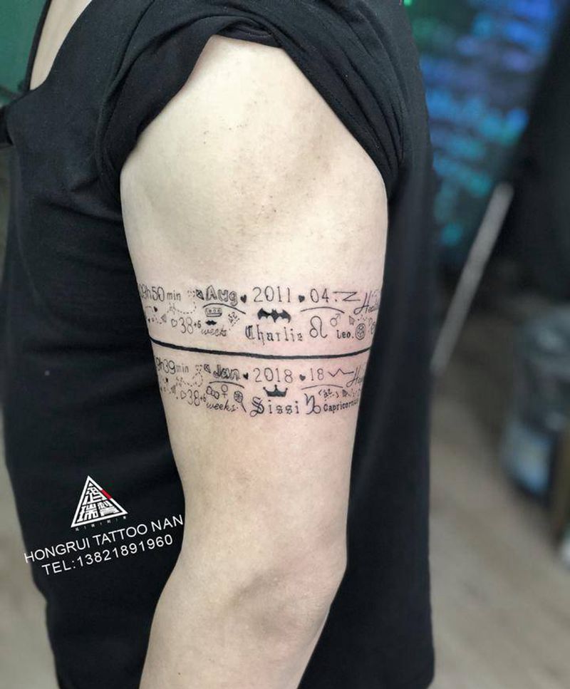 臂环纹身图片_手臂字符纹身图案