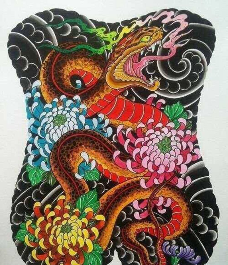 日式风格纹身图片_