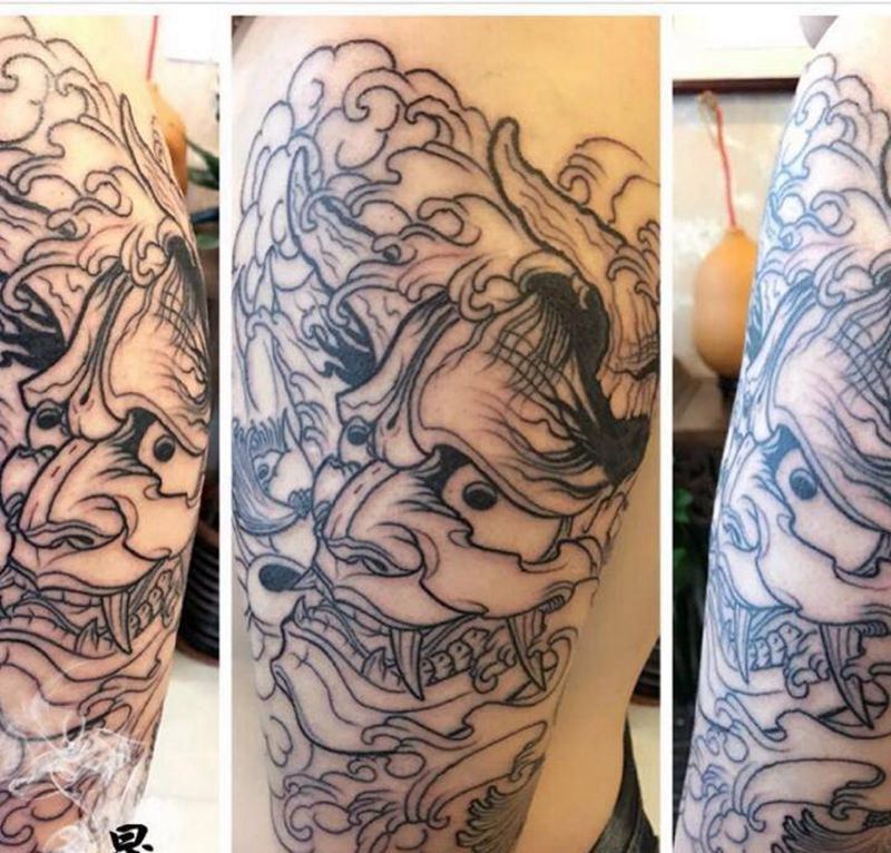 大臂般若纹身图片_