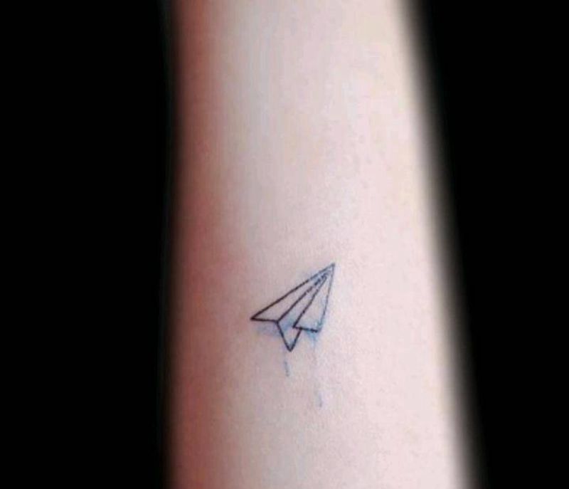 飞机纹身图片_手部手臂几何纹身图案