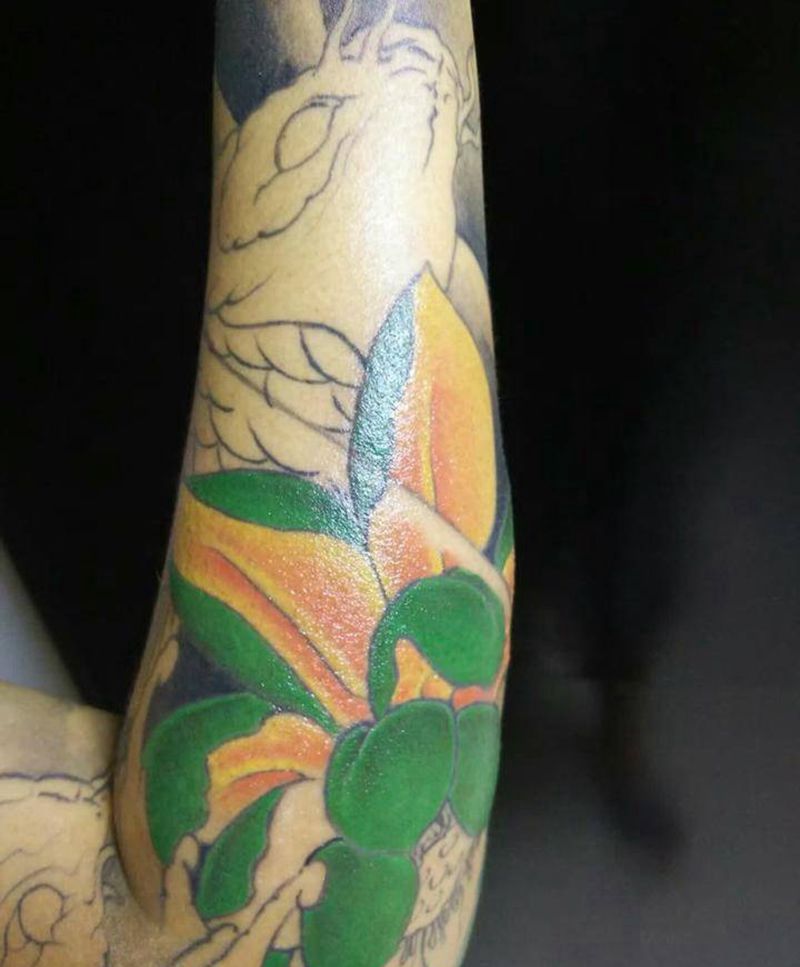 花臂鲤鱼 未完纹身图片_