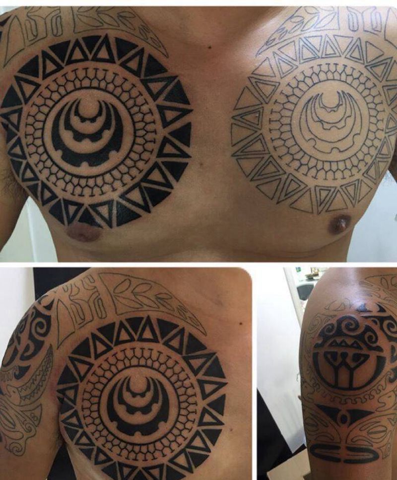玛雅图腾未完纹身图片_