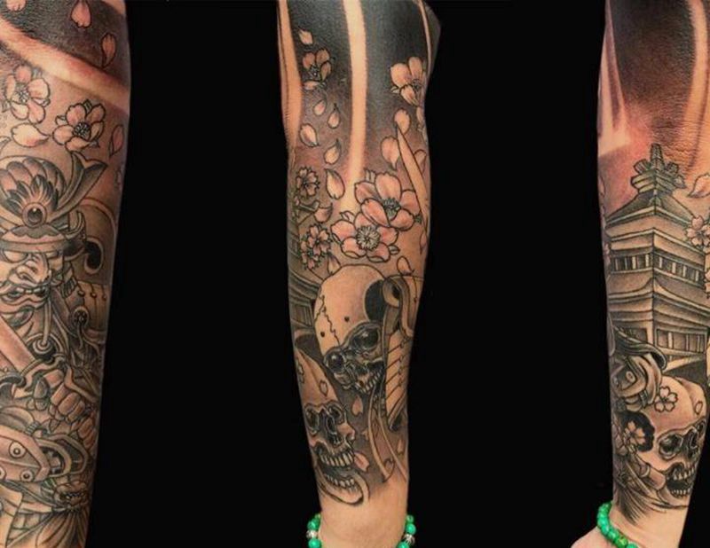 甲胄 武士纹身图片_