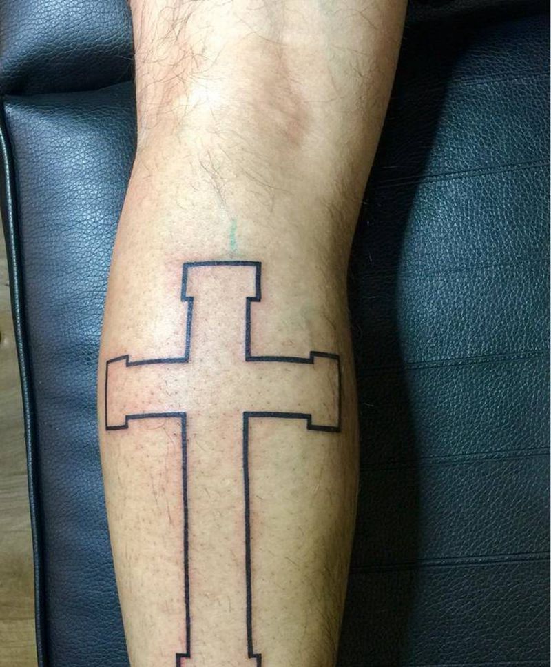 权相宇十字架纹身图片_