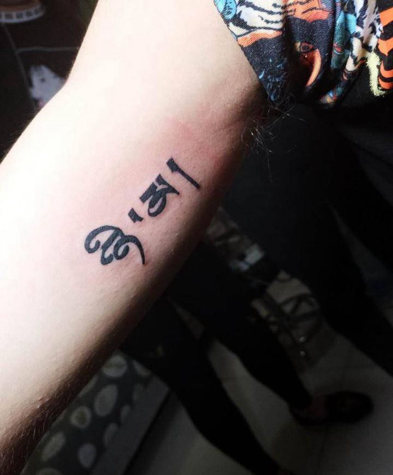 黑字体纹身图片_