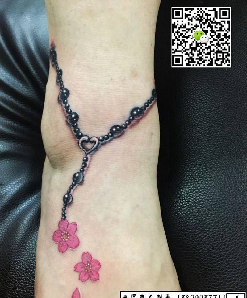 脚链一枚纹身图片_