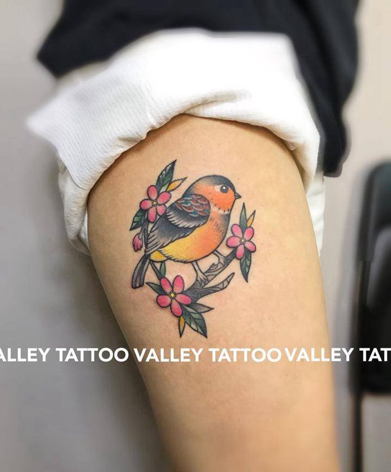 知更鸟纹身图片_