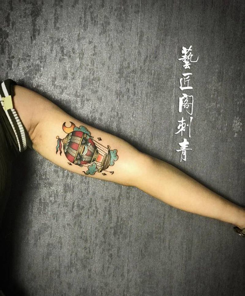 热气球纹身图片_手臂Old School纹身图案