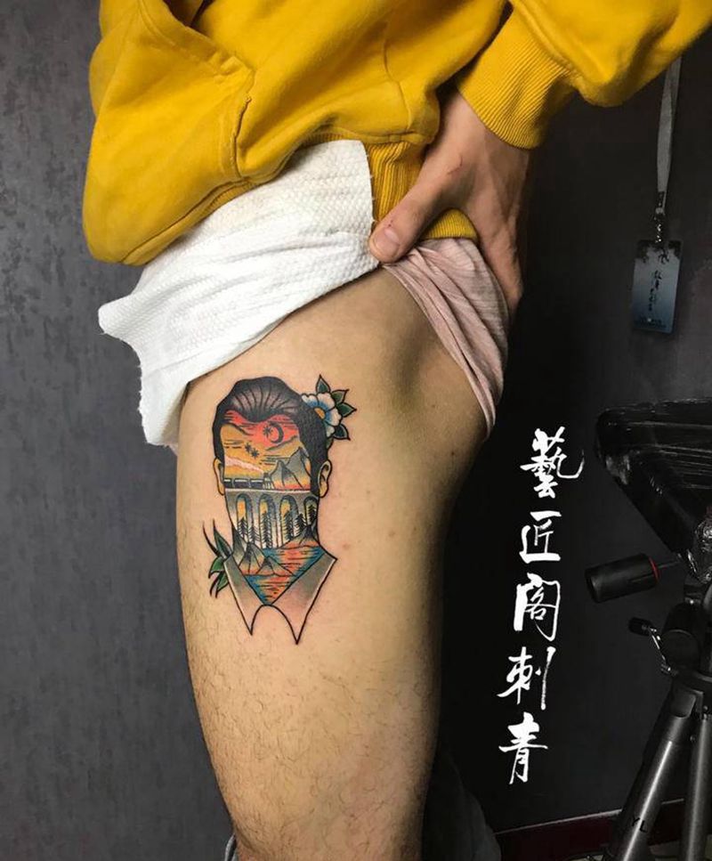 old school纹身图片_腿部Old School纹身图案