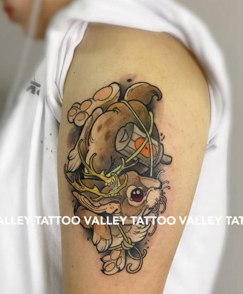 NEW School兔子纹身图片_手臂New School纹身图案