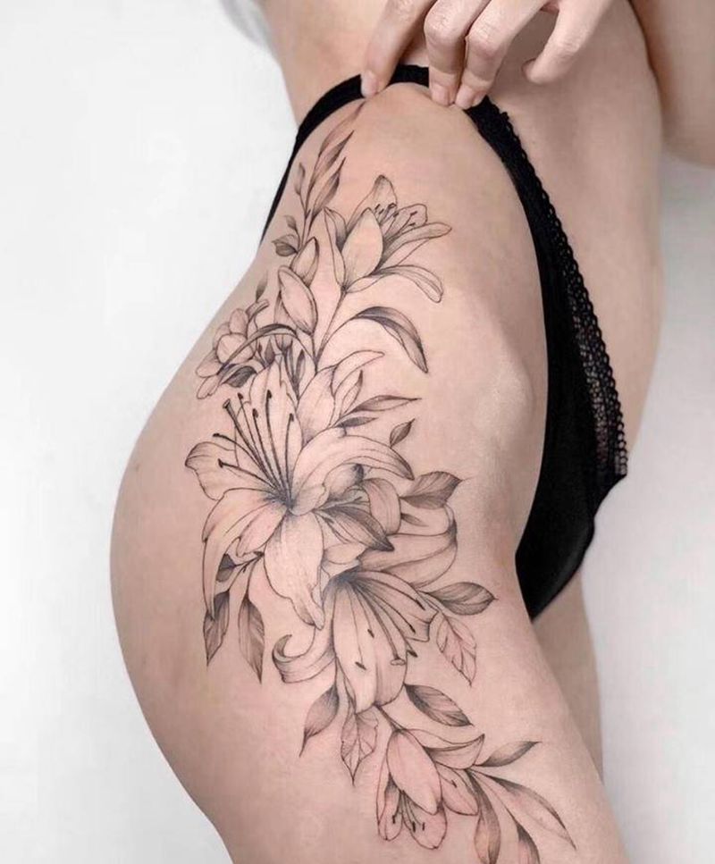 简约花卉欣赏纹身图片_花卉纹身图案