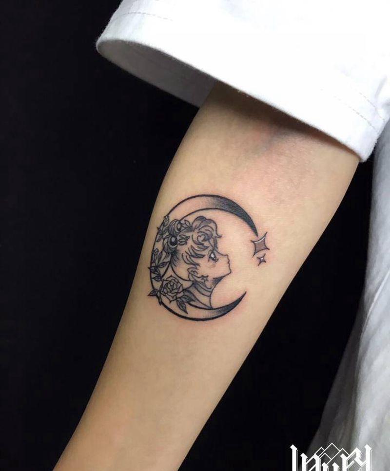 水兵月纹身图片_手臂纹身图案