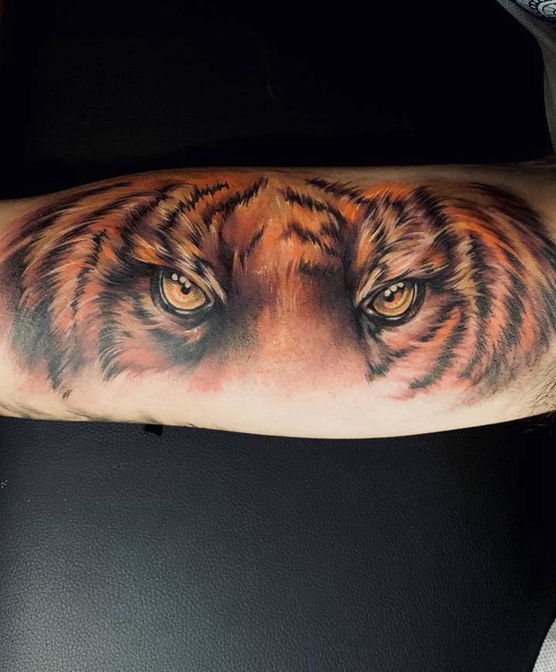 欧美写实老虎纹身图片_手臂欧美写实纹身图案