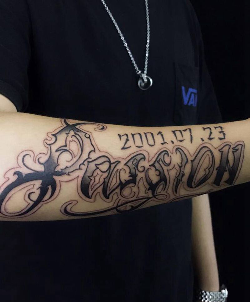 花体字 Passion纹身图片_手臂纹身图案