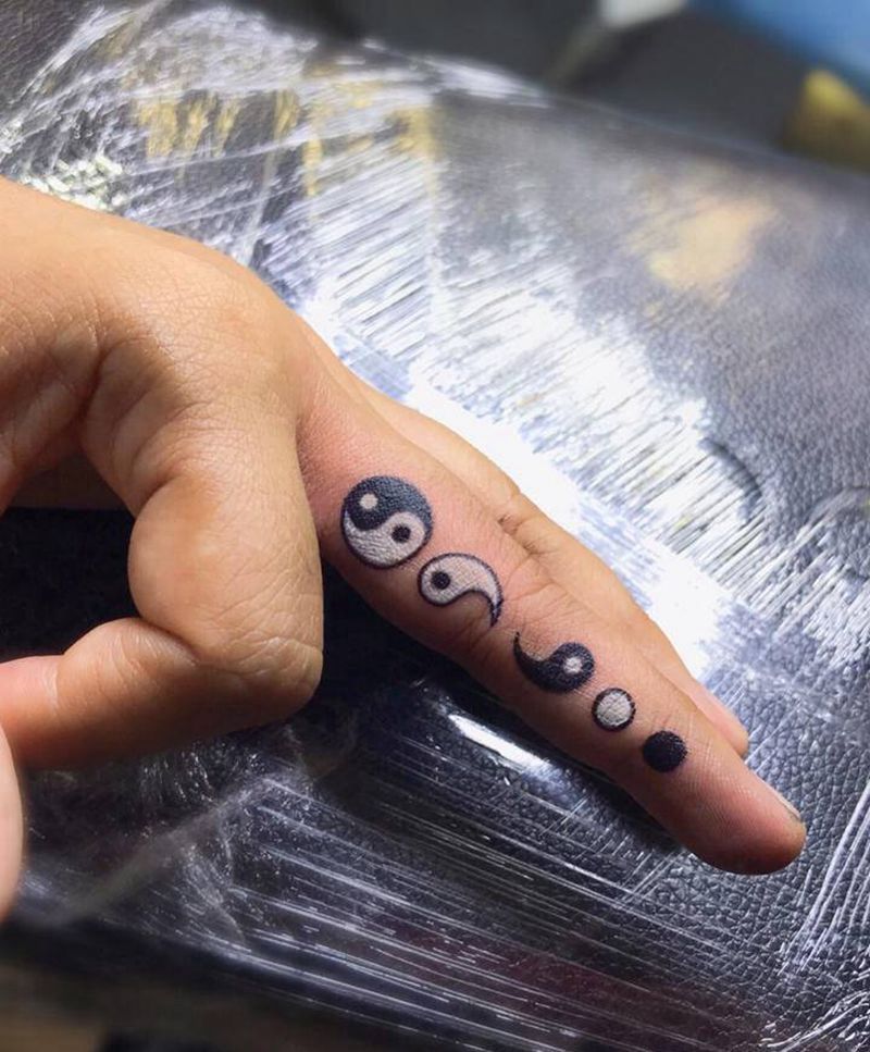 太极纹身图片_手部纹身图案