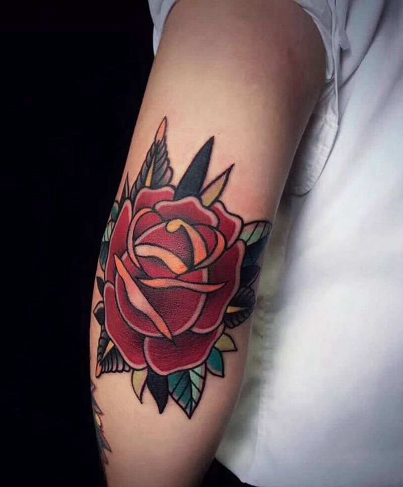 肘花纹身图片_手臂纹身图案