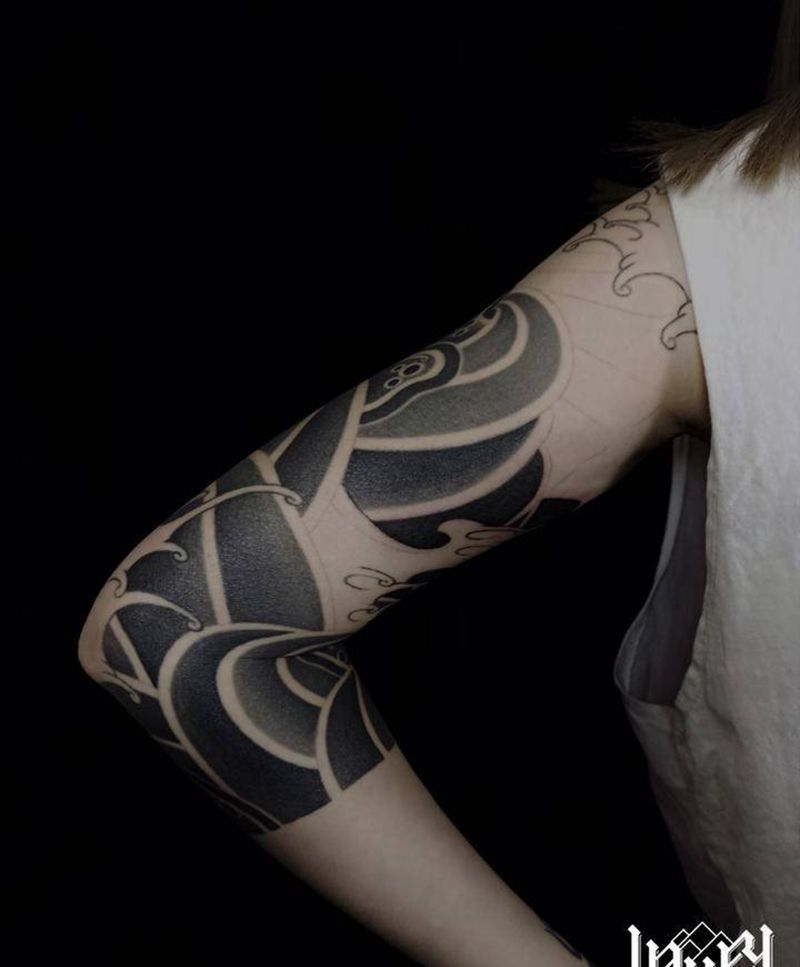 日式七分袖纹身图片_手臂纹身图案