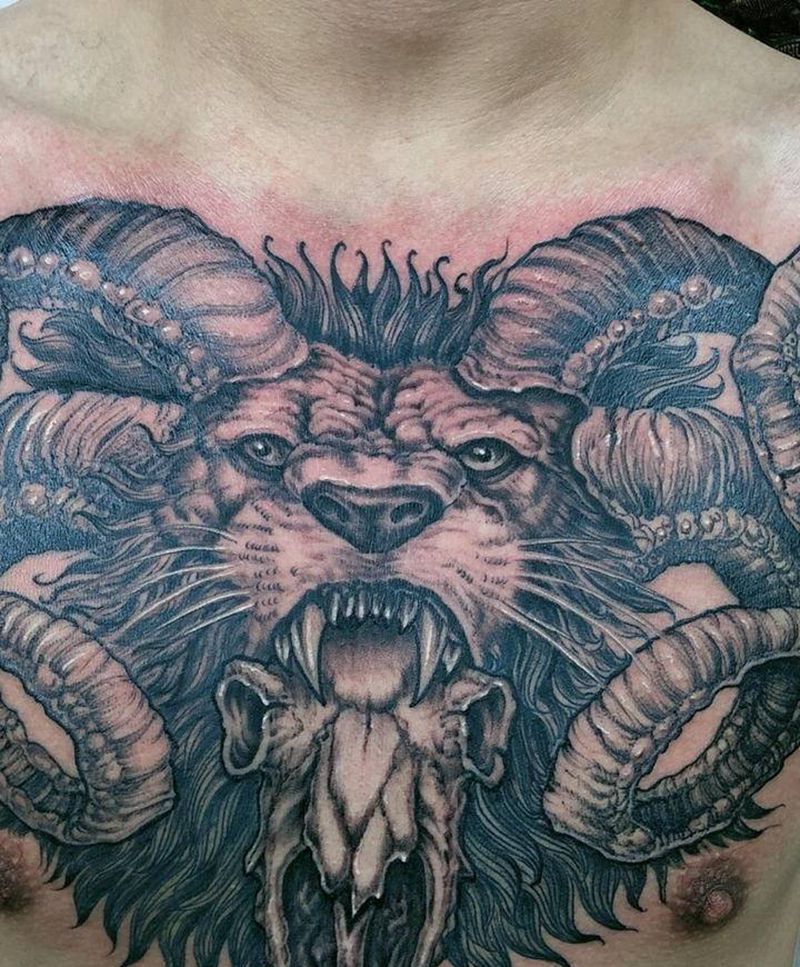 欧美作品纹身图片_胸部欧美写实纹身图案