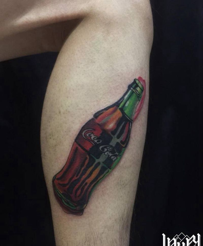 可口可乐纹身图片_腿部纹身图案