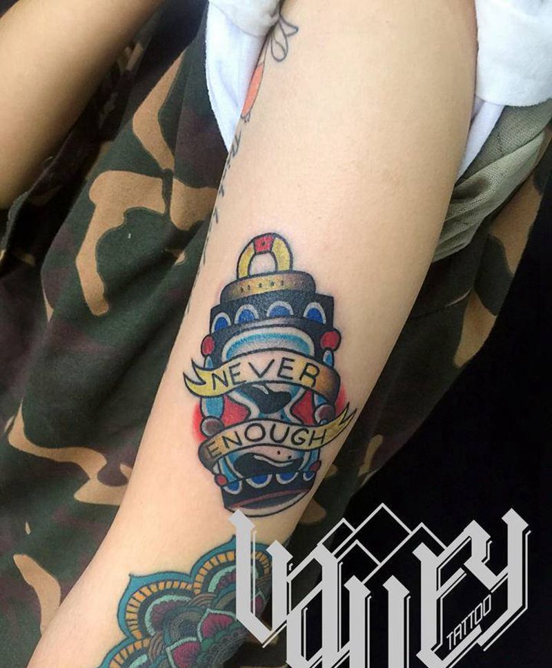 手臂oldschool沙漏纹身图片_手臂胸部Old SchoolNew School纹身图案