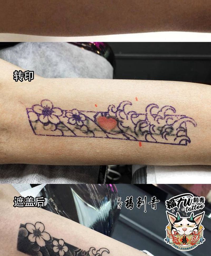 原创遮盖纹身图片_手臂老传统遮盖原创创意纹身图案