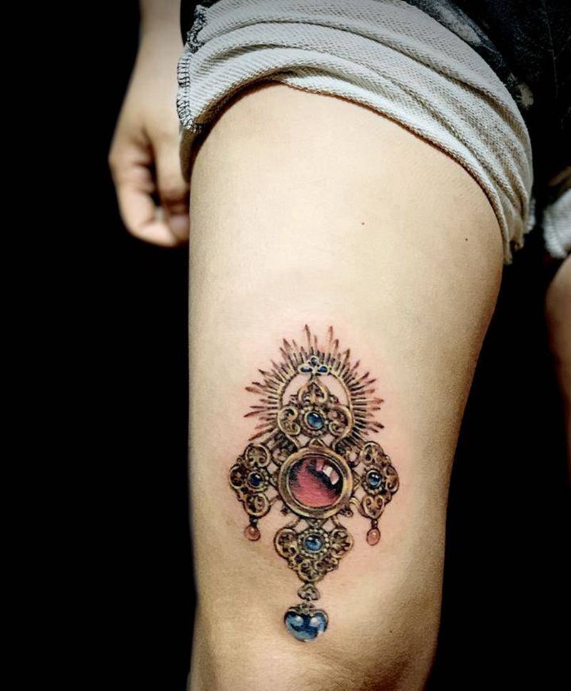 十字架纹身图片_欧美写实纹身图案