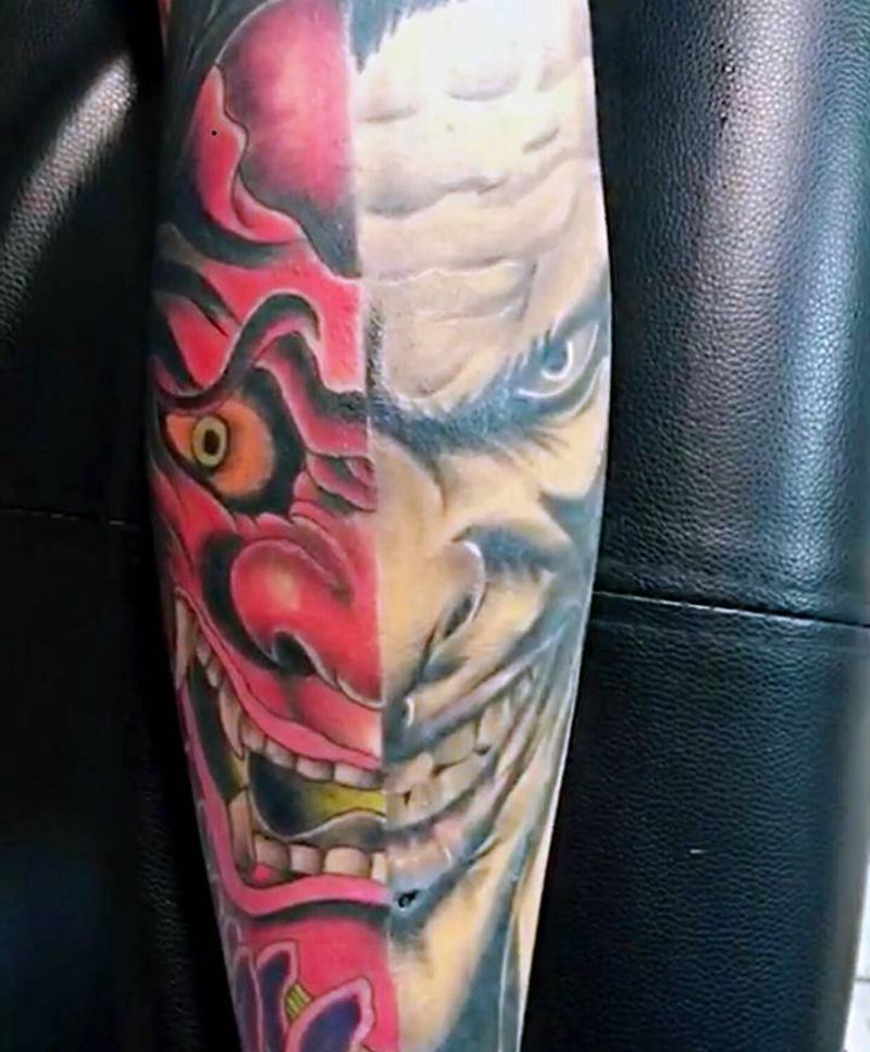 般诺和小丑纹身图片_手臂纹身图案
