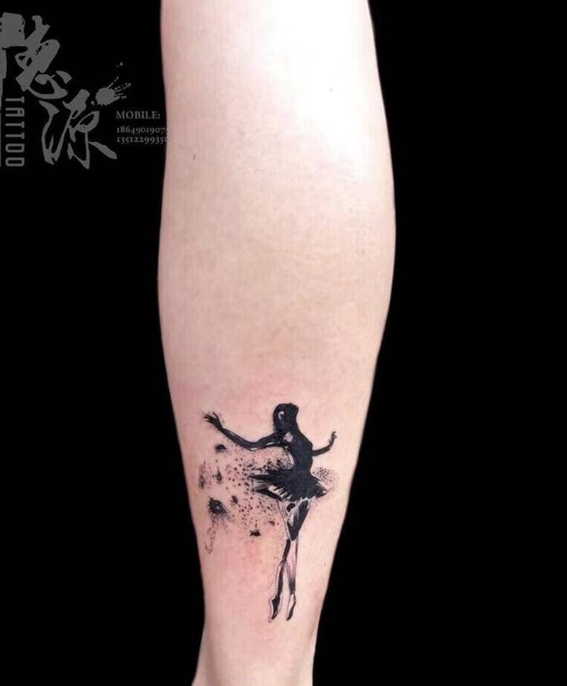 小腿纹身纹身图片_腿部纹身图案